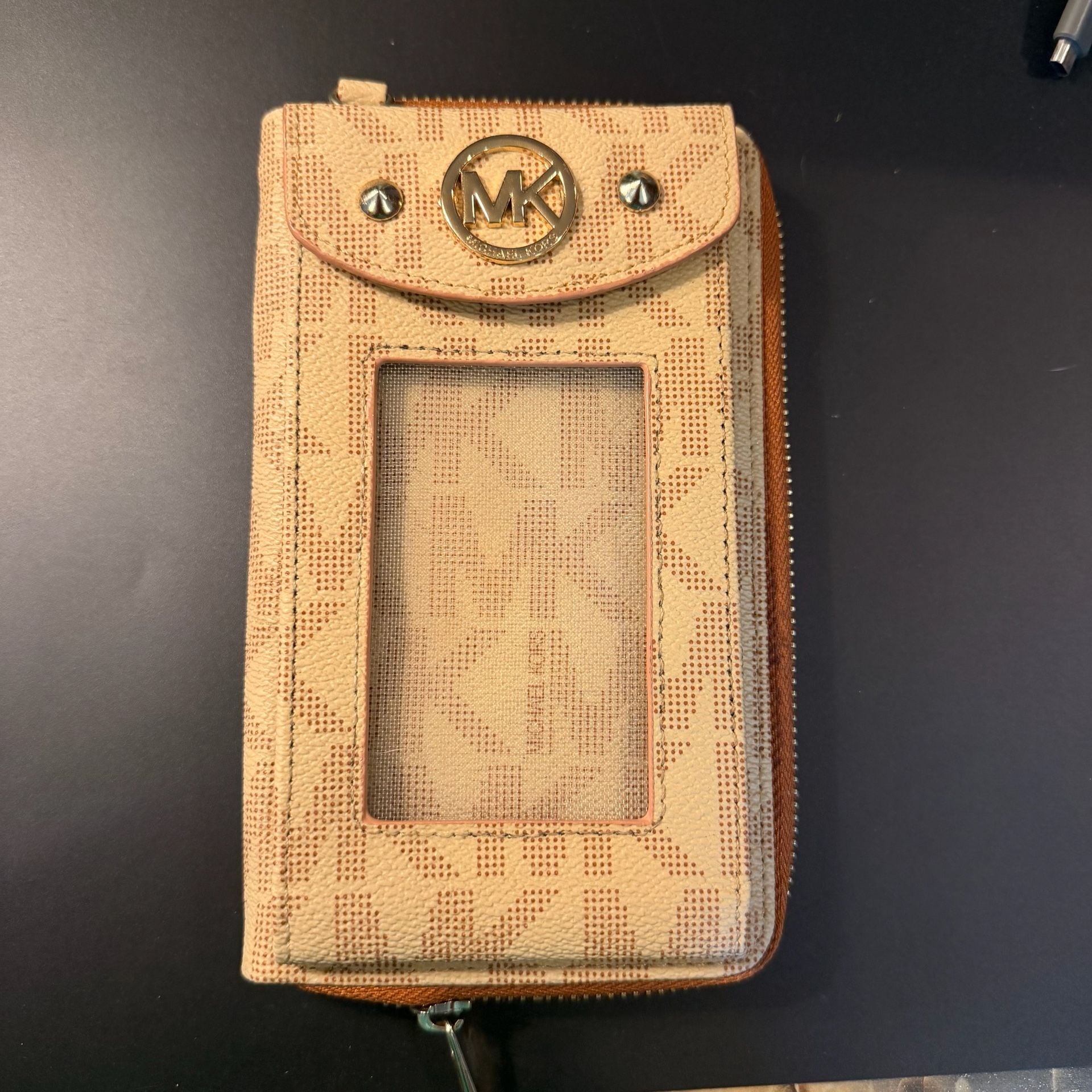 Michael Kors Monogram Phone Wallet Crossbody Bag ID Holder 2