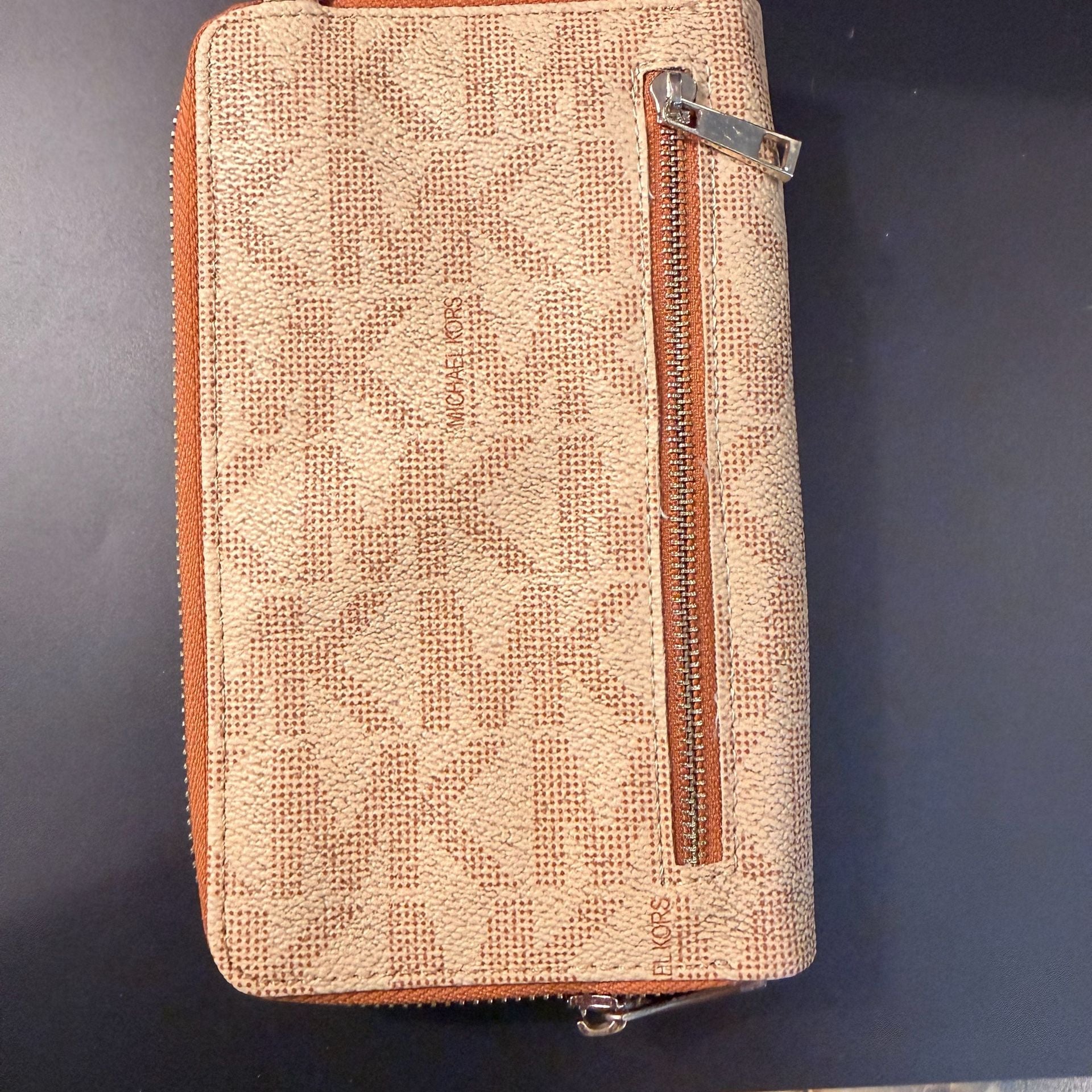 Michael Kors Monogram Phone Wallet Crossbody Bag ID Holder 3