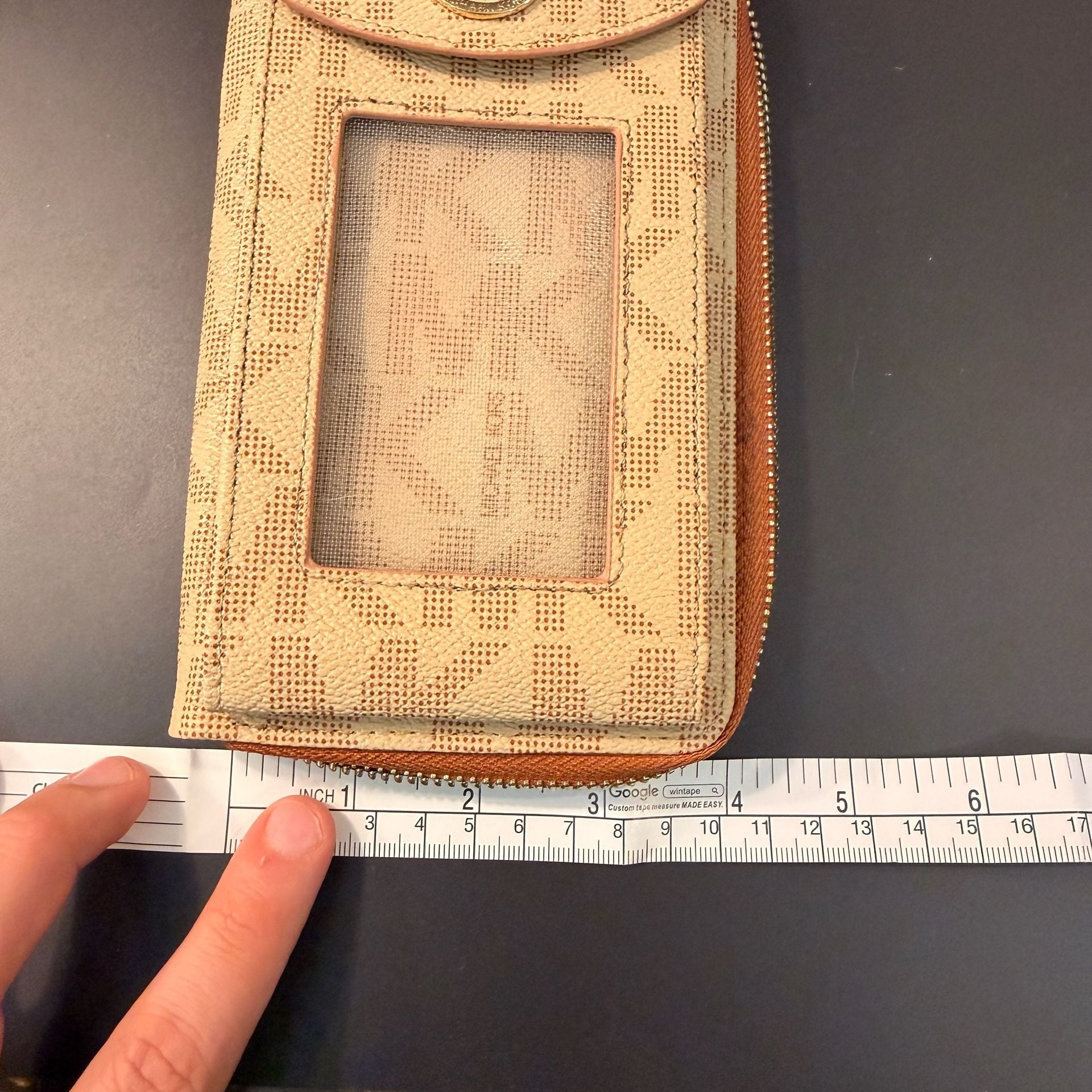Michael Kors Monogram Phone Wallet Crossbody Bag ID Holder 7