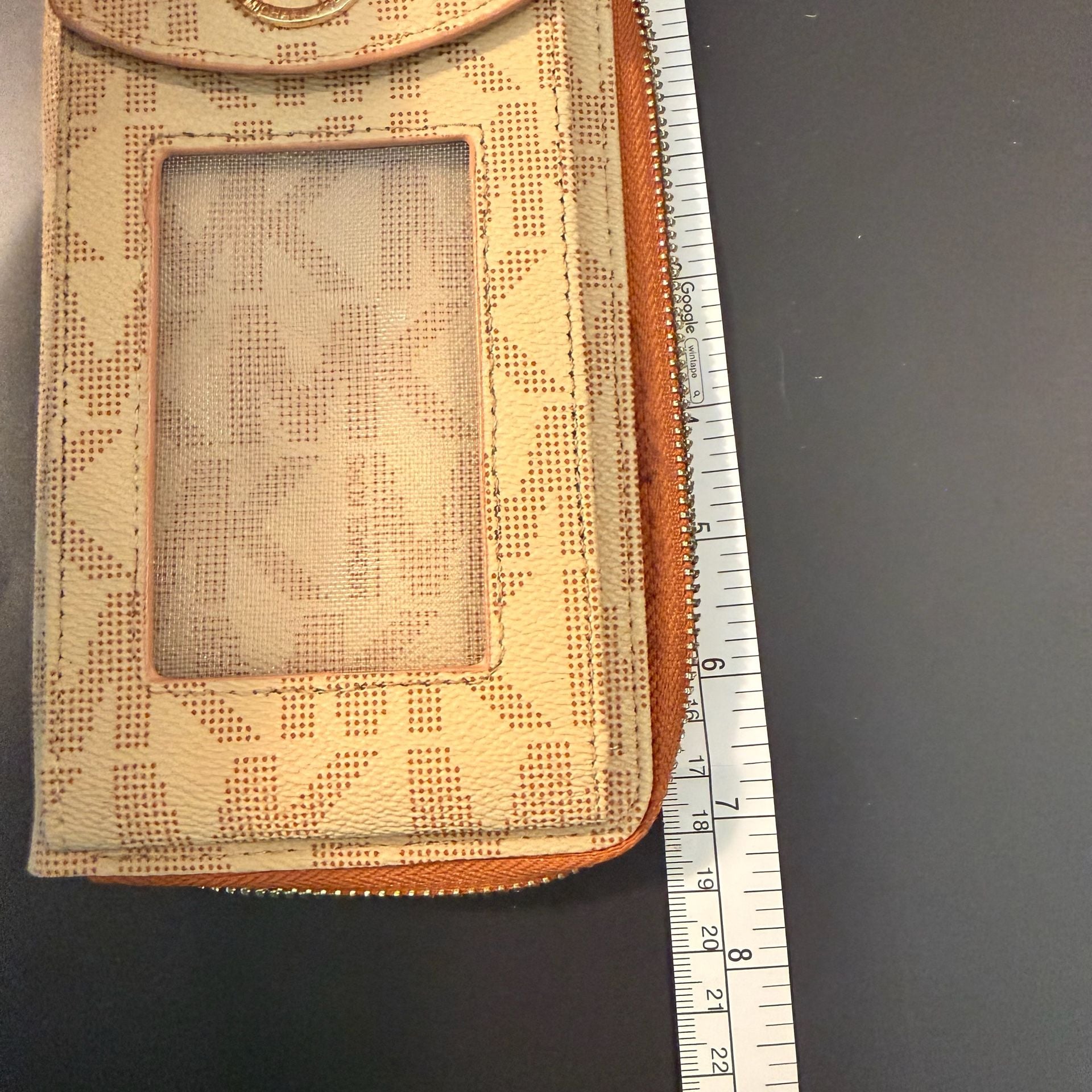 Michael Kors Monogram Phone Wallet Crossbody Bag ID Holder 8