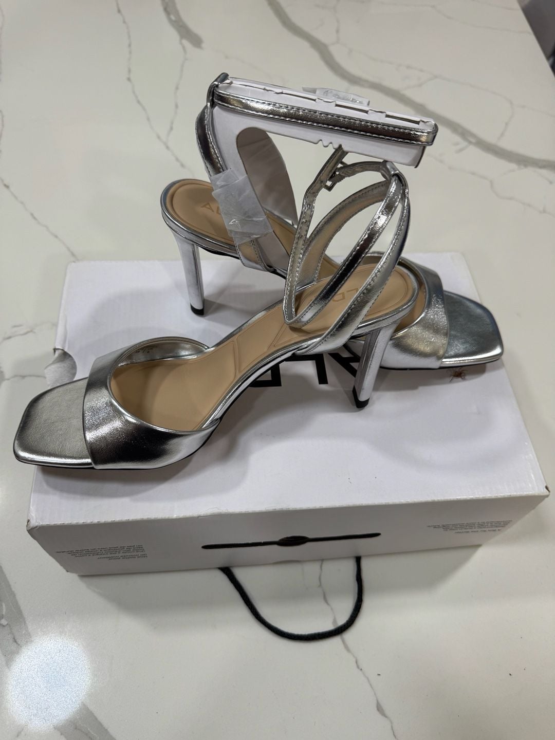 Aldo Leandra Heeled Sandal Silver 5