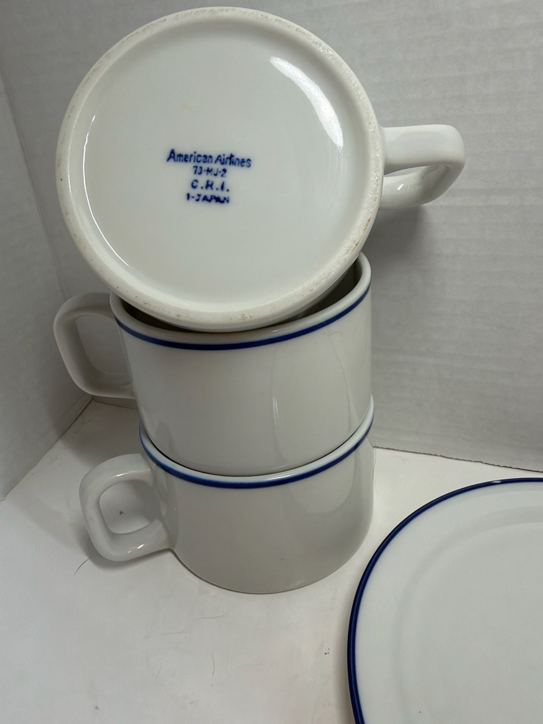 American Airlines Coffee Cup Saucer Set 3 Mugs 1 Saucer Vintage Japan 4