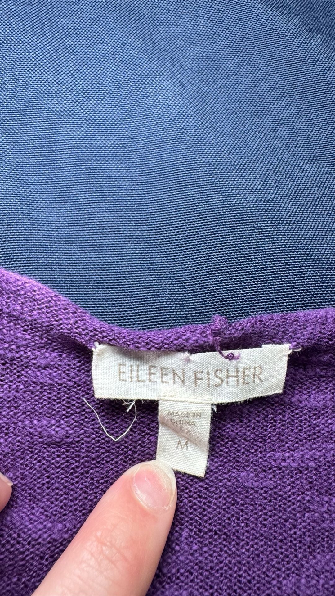 Eileen Fisher Purple Linen Cotton Open Front Cardigan M Draped Lightweight 5