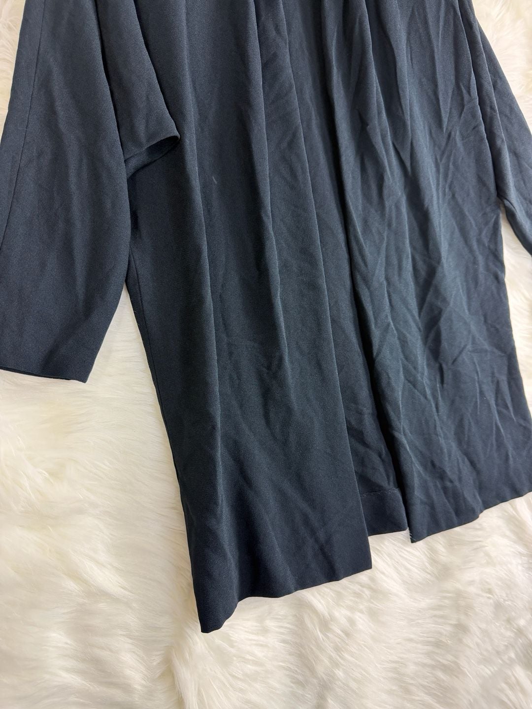 Liz Claiborne Open Front Cardigan Size 8 Black Pleated 3
