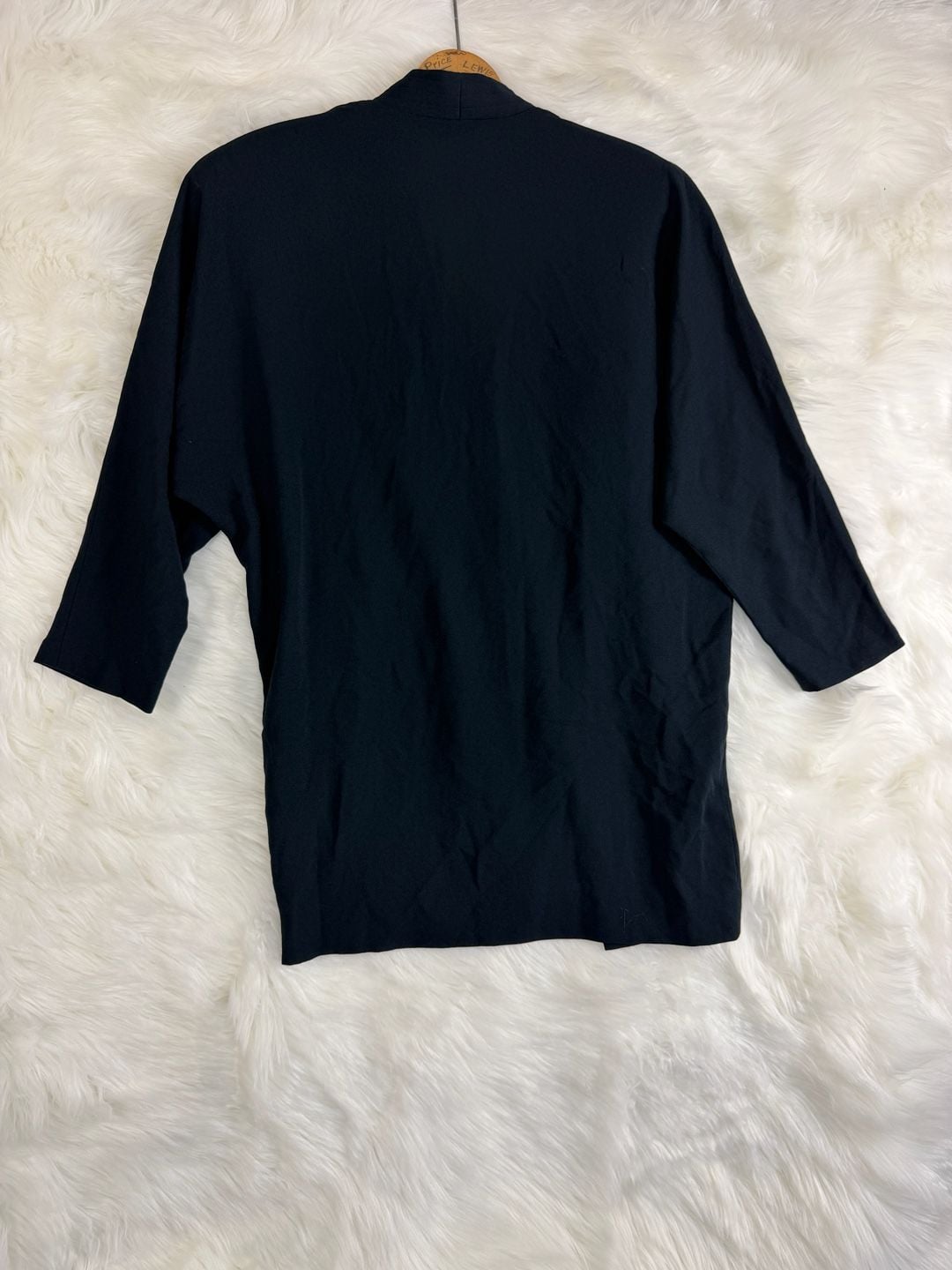 Liz Claiborne Open Front Cardigan Size 8 Black Pleated 7