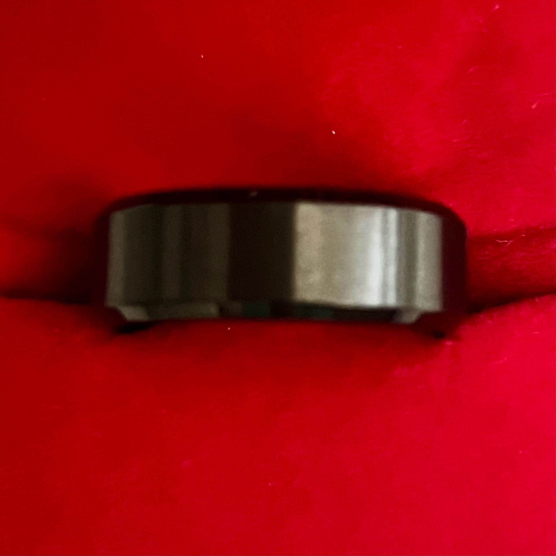 Black Tungsten Carbide Brushed Beveled Edge 6mm Band Size 11 2