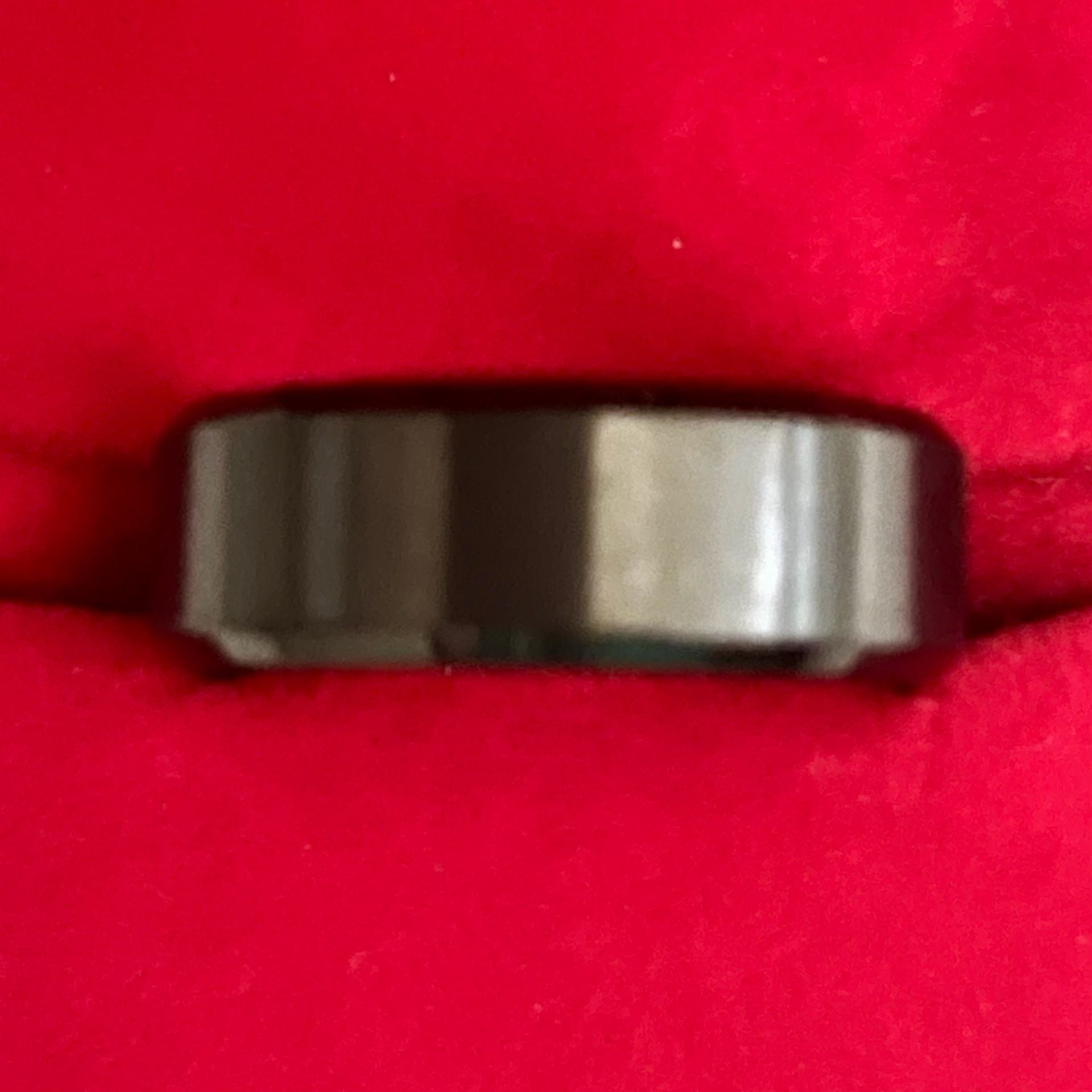 Black Tungsten Carbide Brushed Beveled Edge 6mm Band Size 11 5