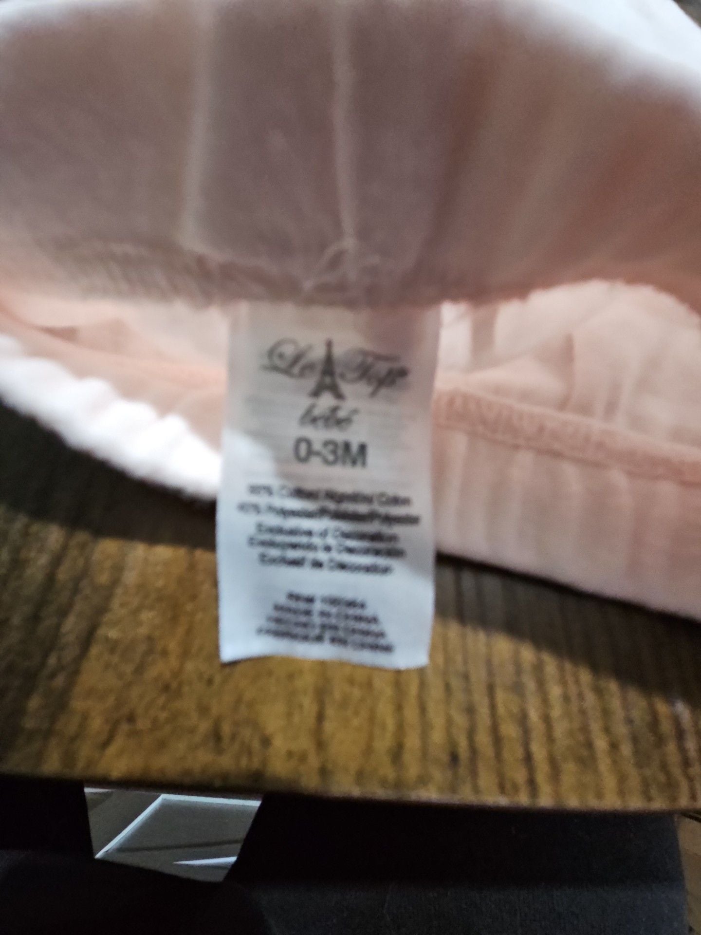 (520) Le Top Bebe Pants Size 0-3M Pink Velour 5