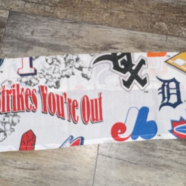 MLB Vintage 1990s Baseball Fabric Valance Curtain