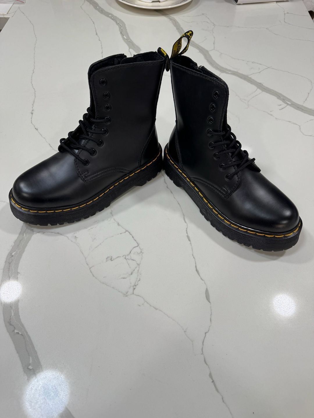 Dr. Martens Jadon Size 10 US Black Leather Platform Boots 2