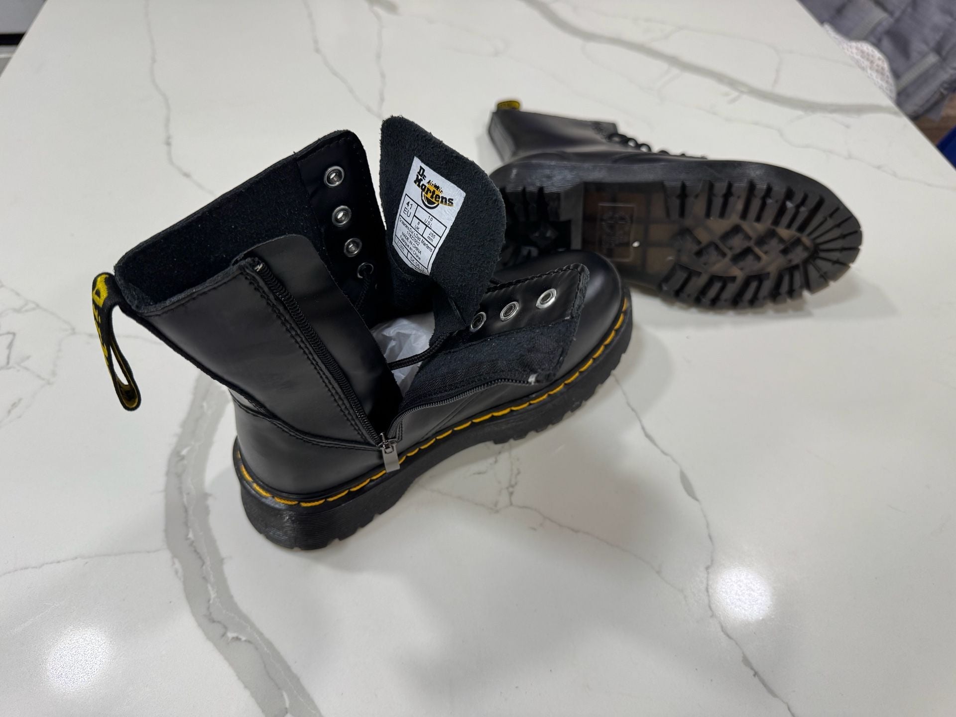 Dr. Martens Jadon Size 10 US Black Leather Platform Boots 3