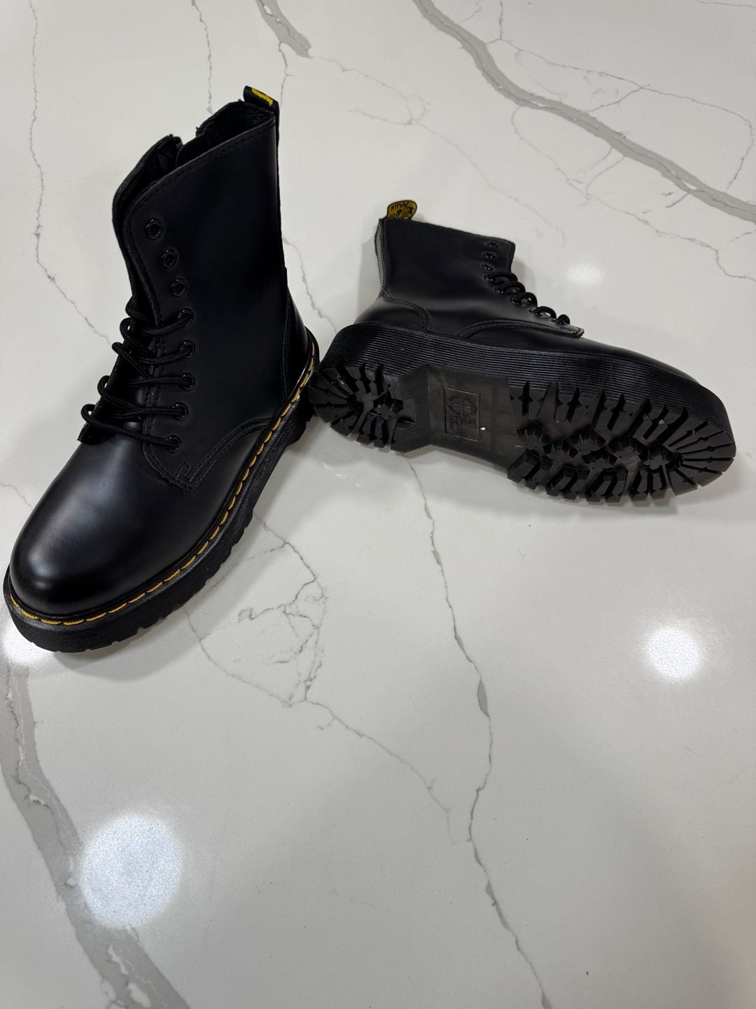 Dr. Martens Jadon Size 10 US Black Leather Platform Boots 4