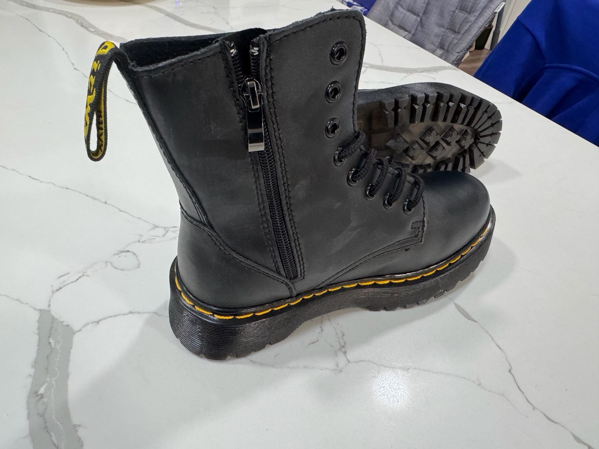 Dr. Martens Jadon Size 10 US Black Leather Platform Boots 5