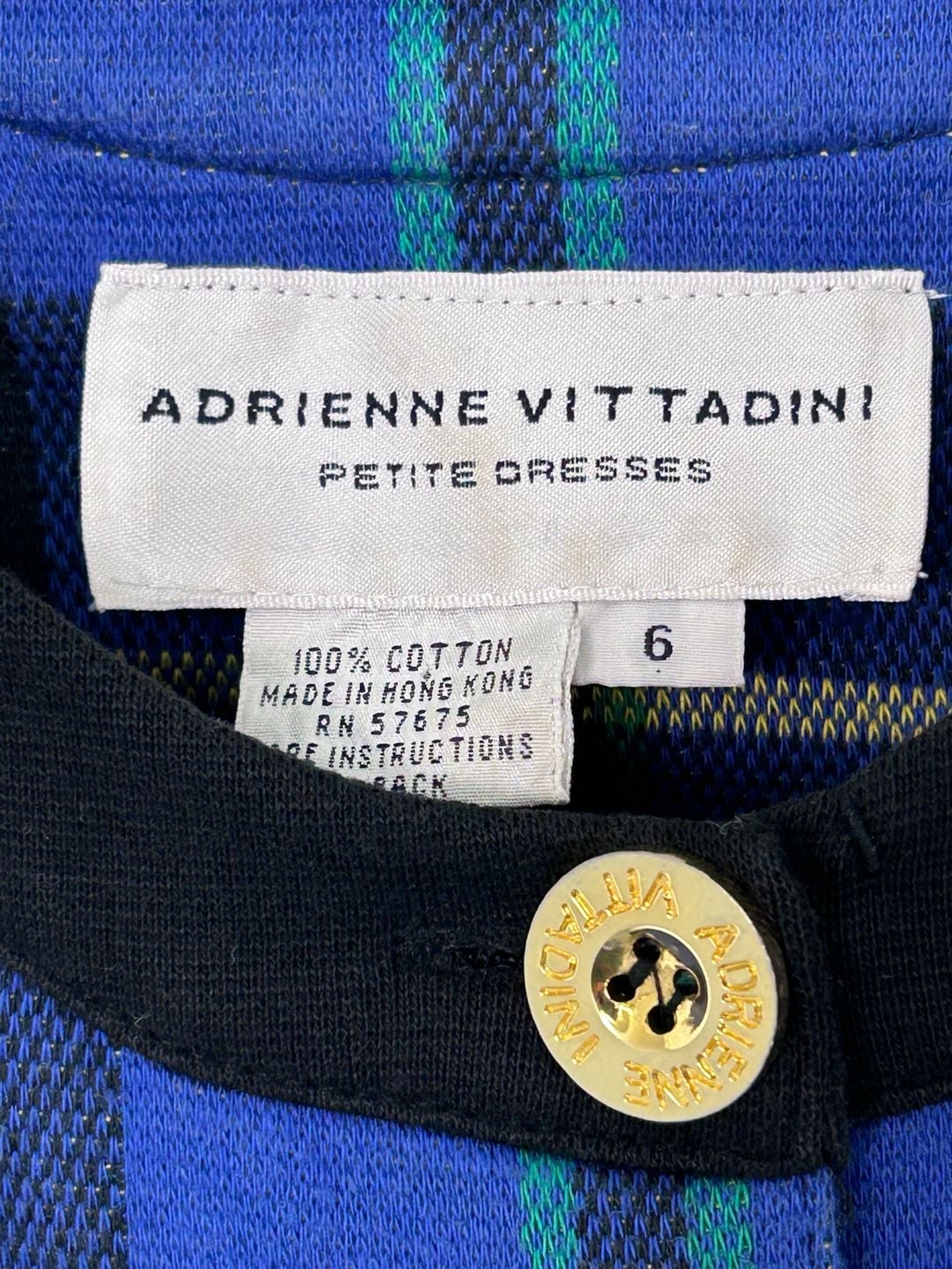 Adrienne Vittadini Plaid Jacket Size 6 Multicolor Cotton 6