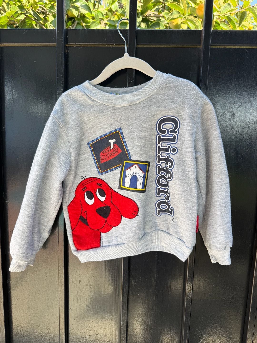 Vtg 2001 Scholastic Clifford The Big Red Dog Sweatshirt Gray 2