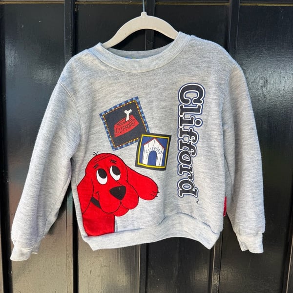 Vtg 2001 Scholastic Clifford The Big Red Dog Sweatshirt Gray