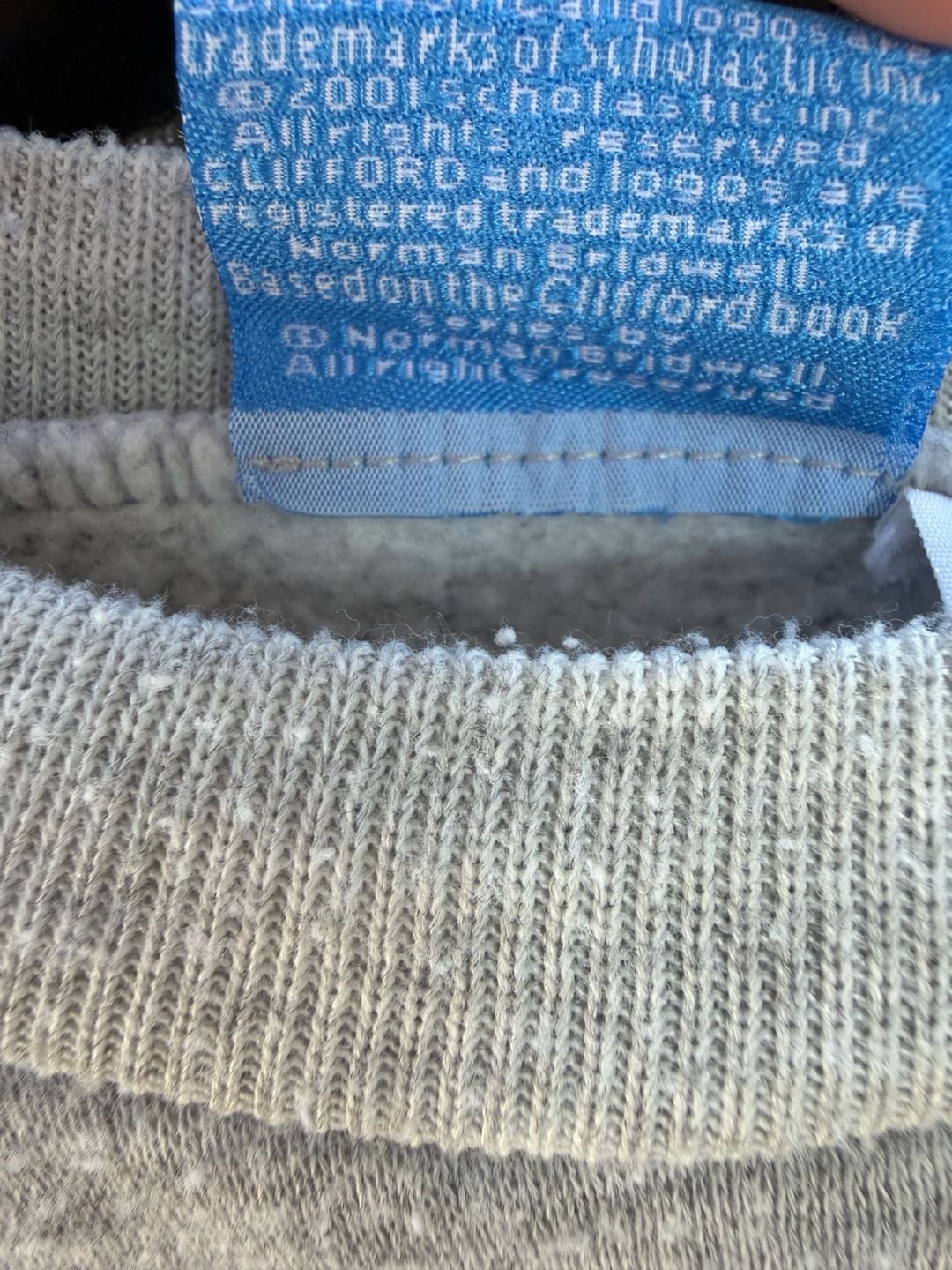 Vtg 2001 Scholastic Clifford The Big Red Dog Sweatshirt Gray 7