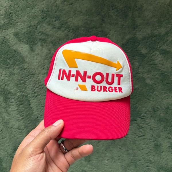 Vintage In-N-Out Burger Trucker Hat Snapback Red White One Size