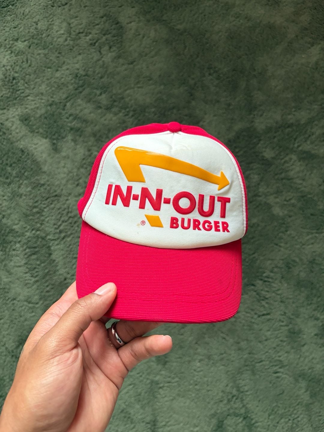 Vintage In-N-Out Burger Trucker Hat Snapback Red White One Size 3