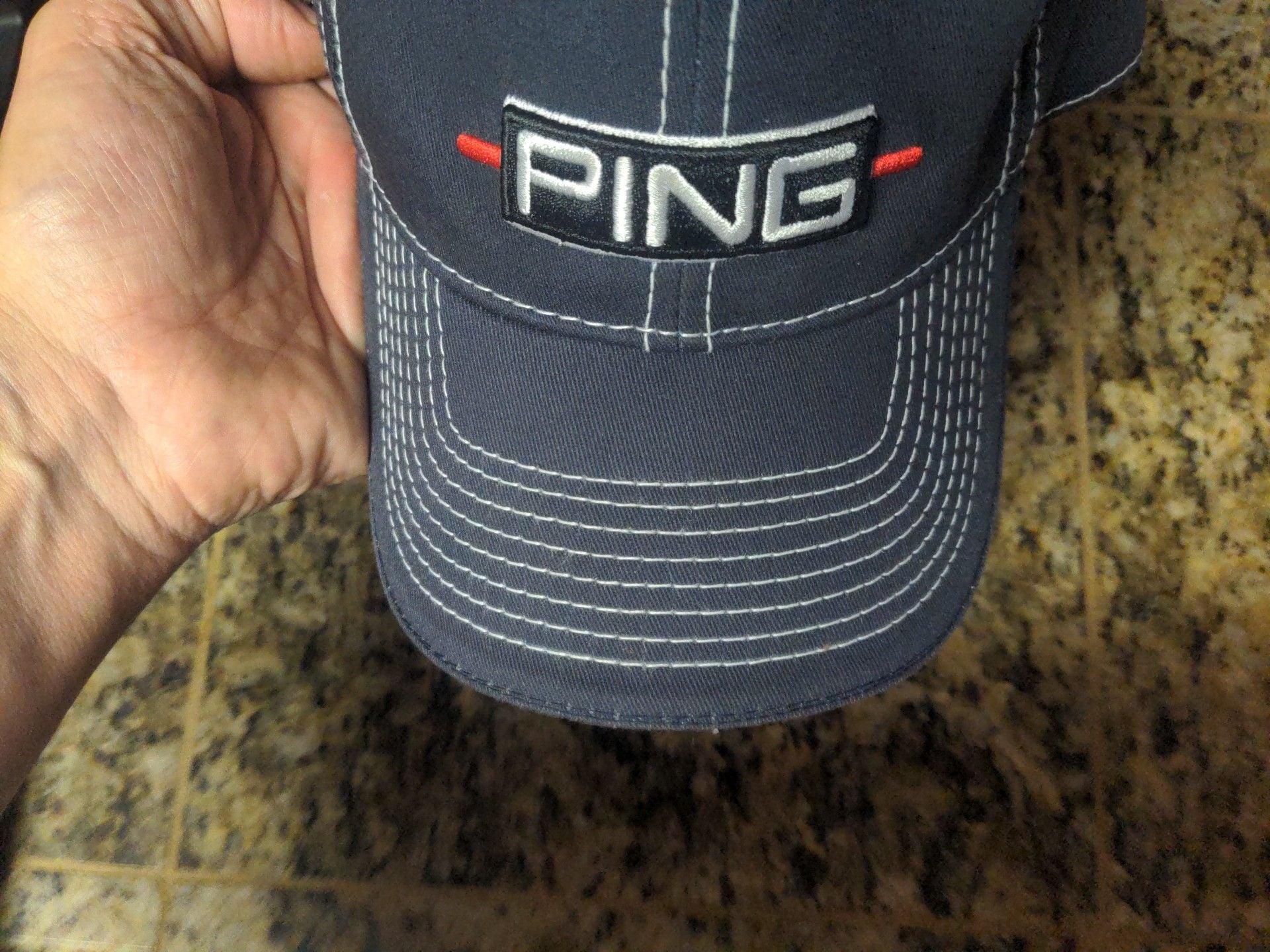 Ping Golf Hat Size S/M Navy Blue Flexfit Baseball Cap 5