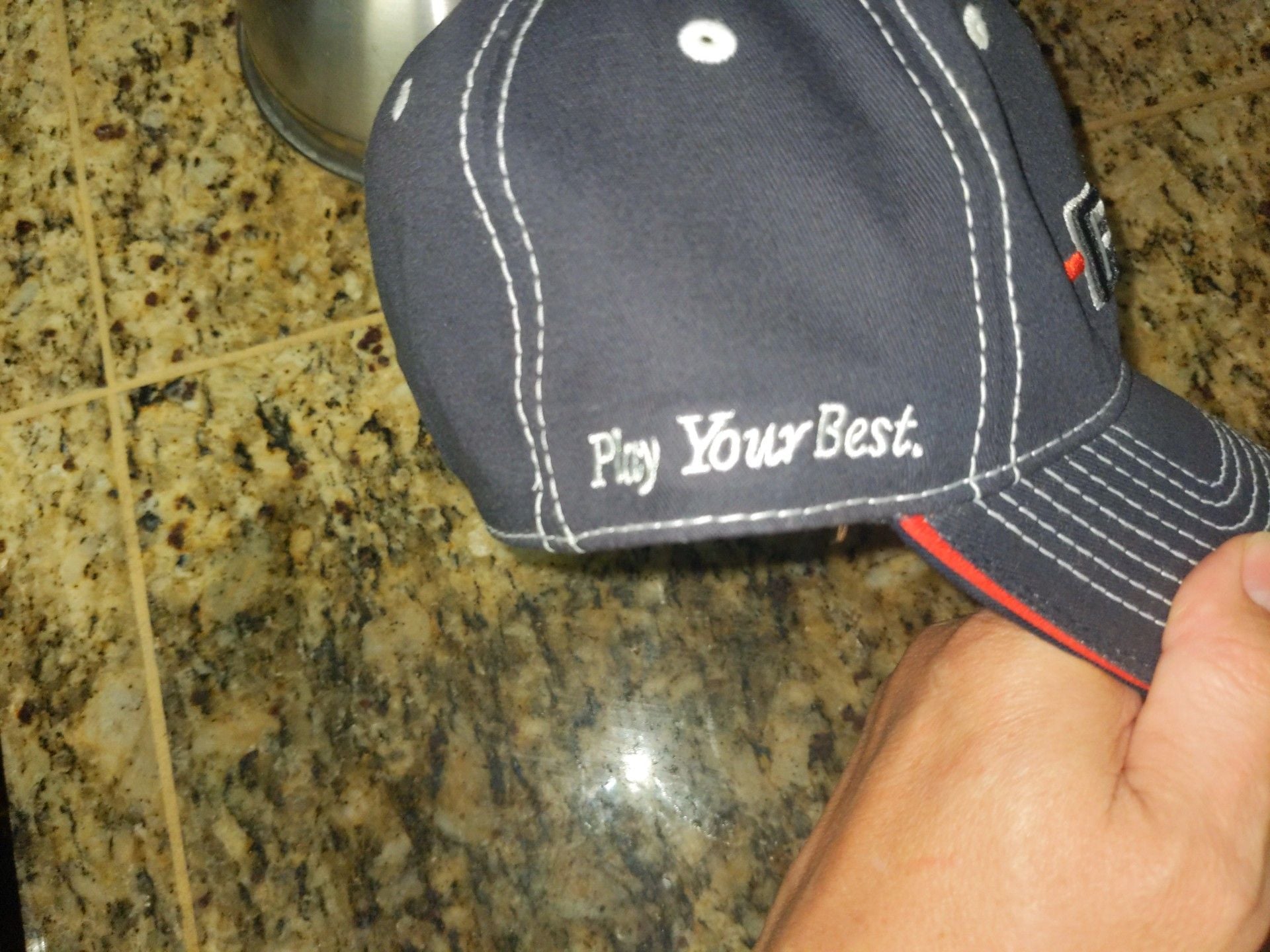 Ping Golf Hat Size S/M Navy Blue Flexfit Baseball Cap 8
