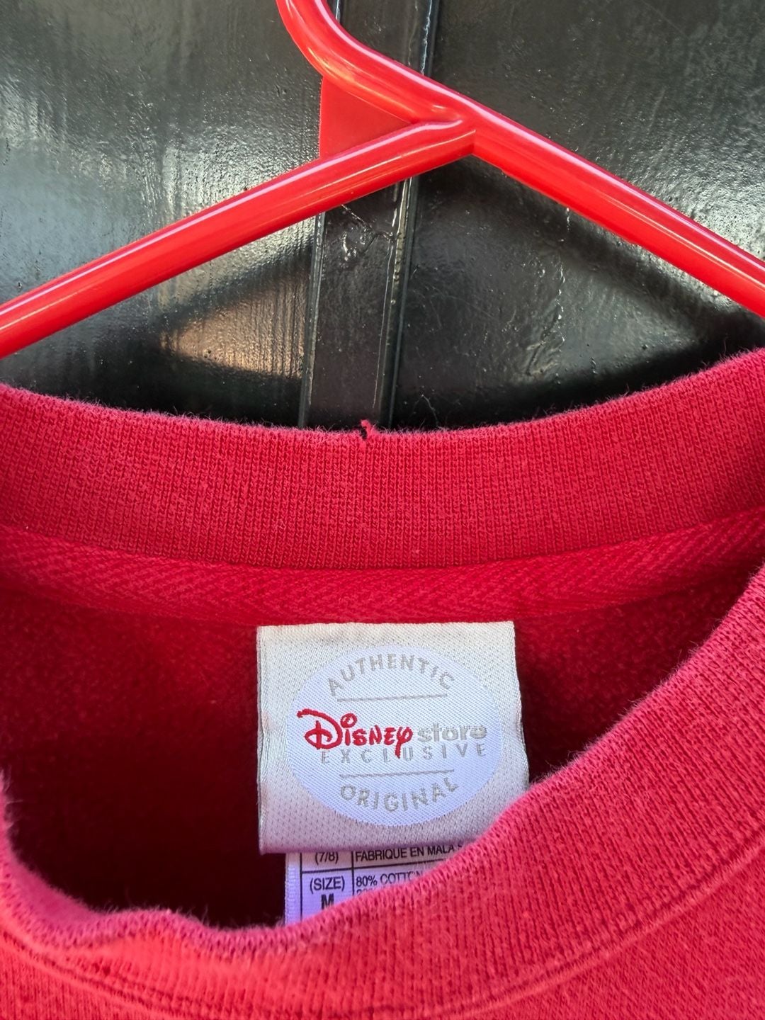 Vtg Disney Store Sweatshirt Size M 7/8 Red Mickey And Friends Embroidered Kids 4
