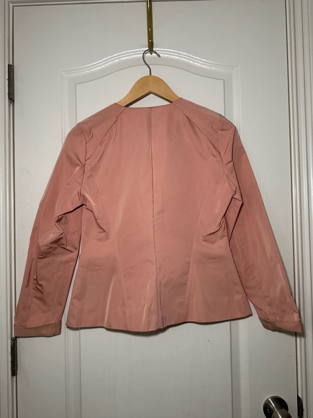 Lafayette 148 New York Blush Pink Zip Front Jacket Size 6 Lightweight 8