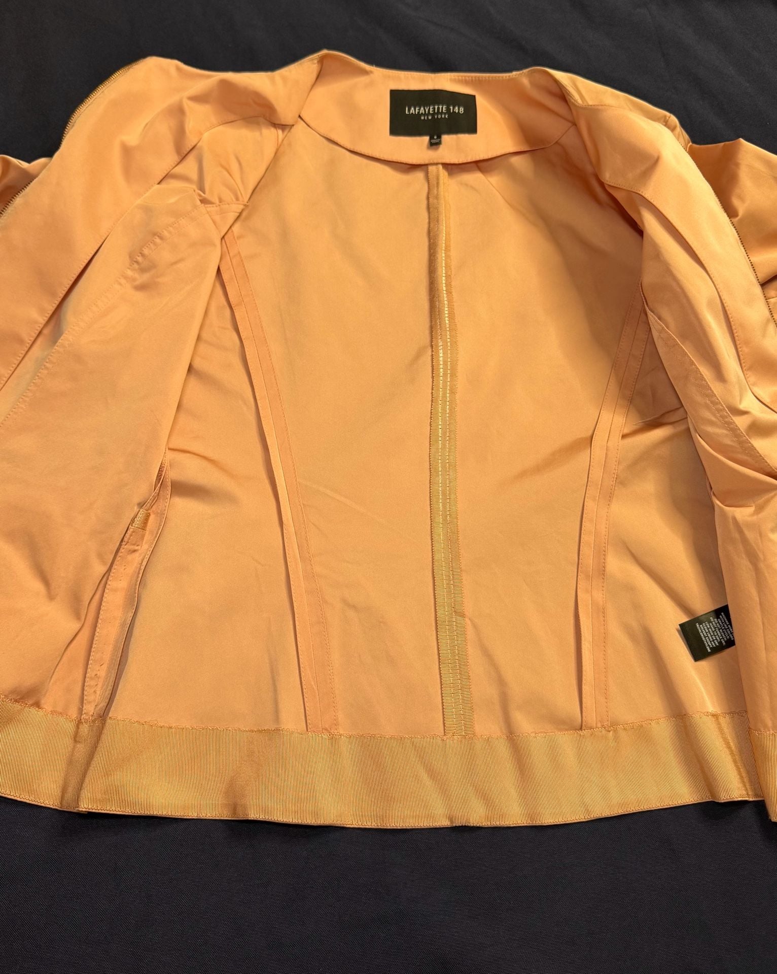 Lafayette 148 New York Blush Pink Zip Front Jacket Size 6 Lightweight 12