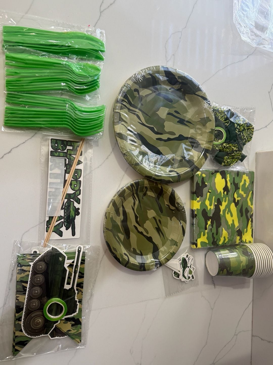 Military Camouflage Theme Party Supplies Balloon Paper Cup Paper Plate 2