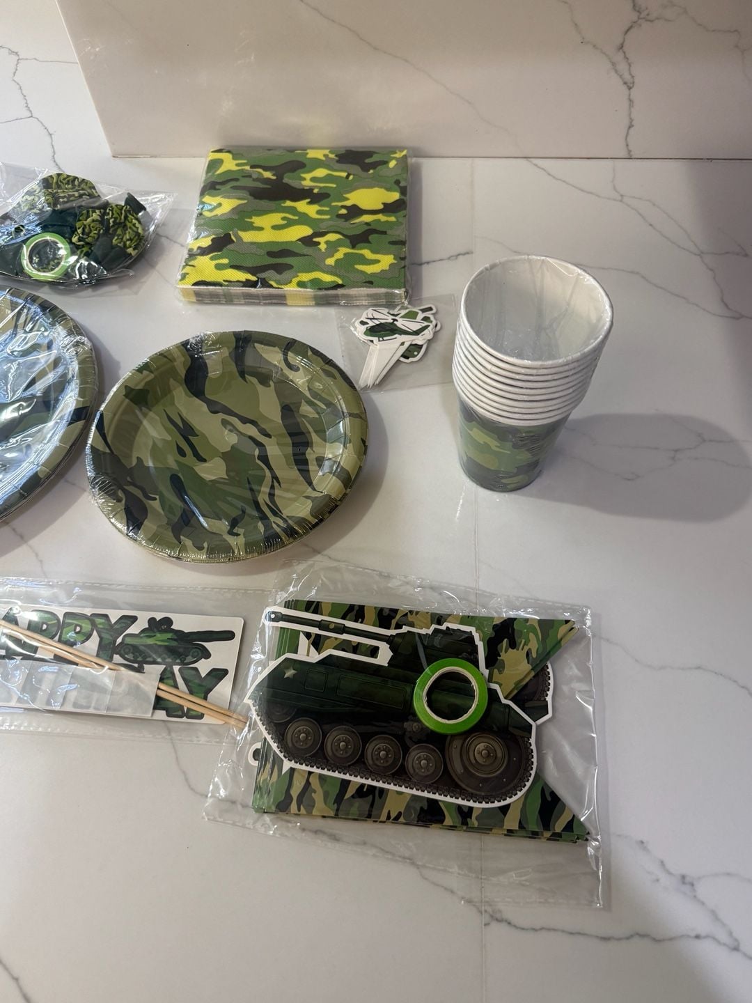Military Camouflage Theme Party Supplies Balloon Paper Cup Paper Plate 5