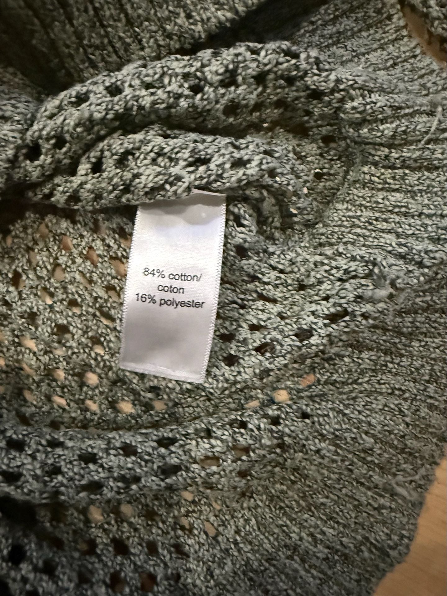 Maurices Cold Shoulder Sweater Size XL Green Open Knit Cotton Blend 5