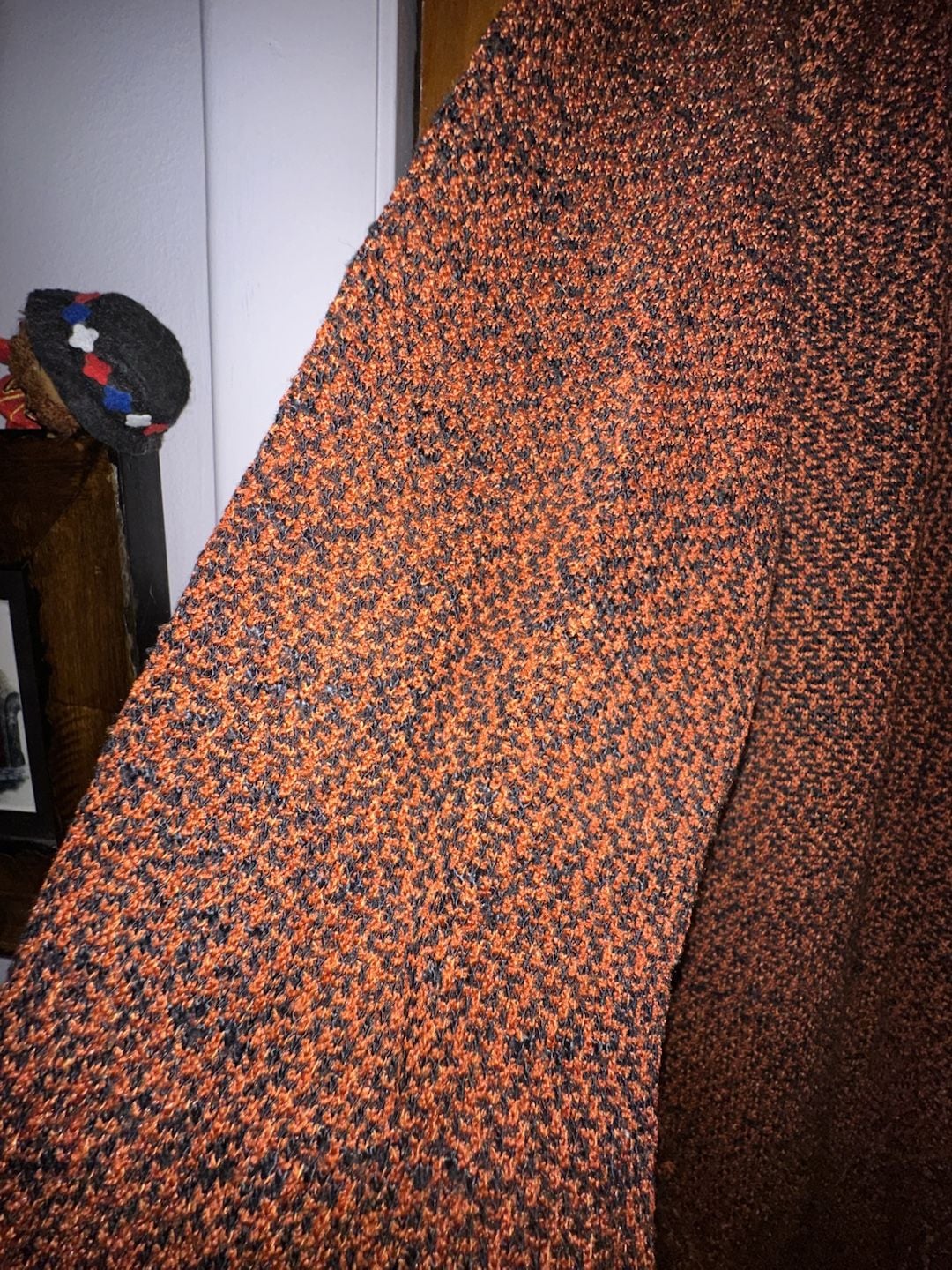 LuLaRoe Cardigan Size XL Orange & Black Long Open Front Sweater with Pockets 3