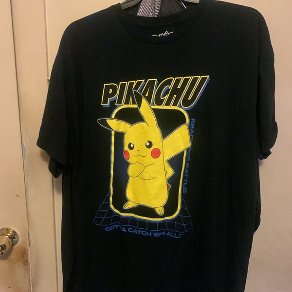 Hybrid Apparel Pokemon Pikachu T-Shirt XXL Black Graphic Tee