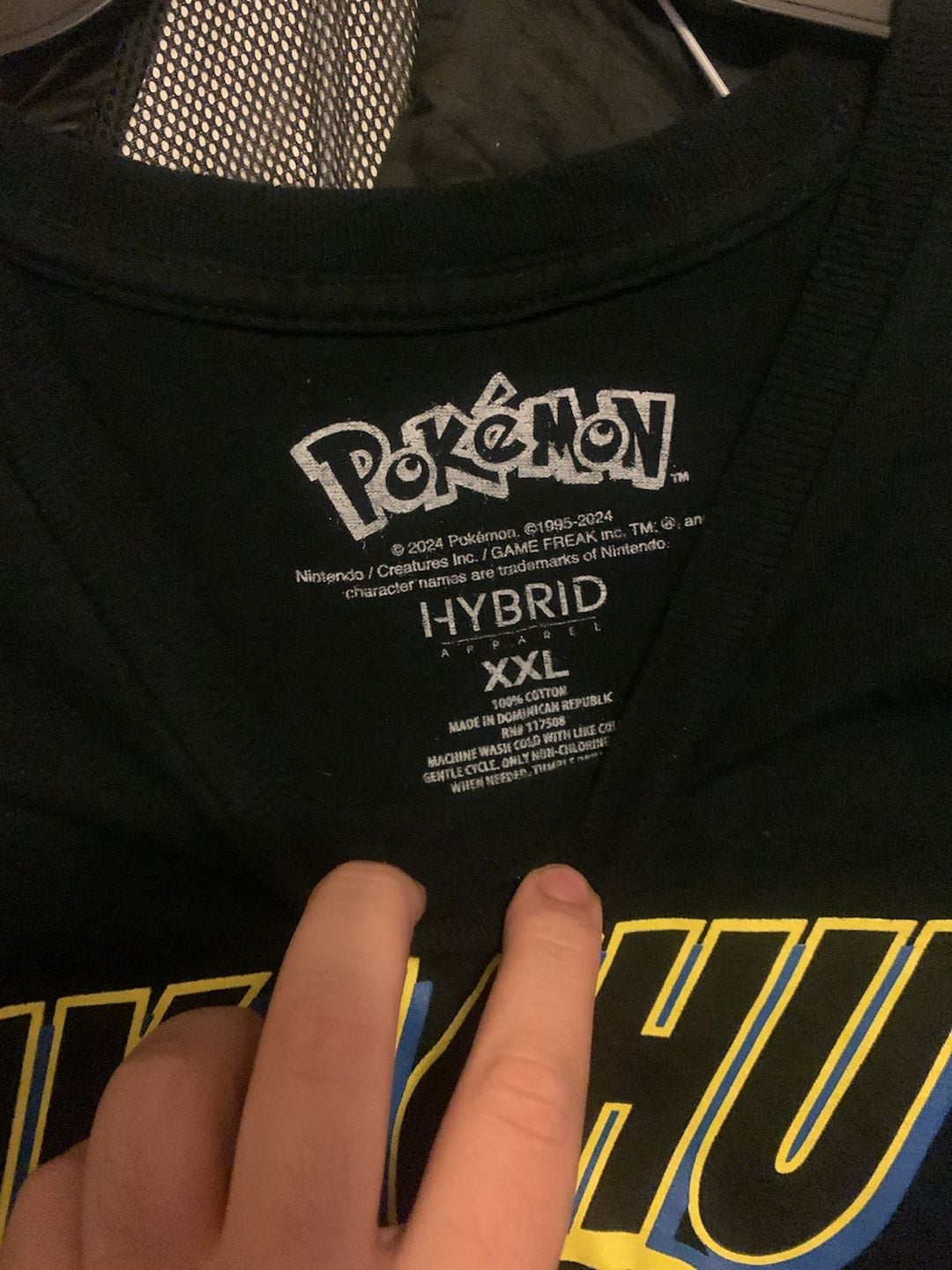 Hybrid Apparel Pokemon Pikachu T-Shirt XXL Black Graphic Tee 2