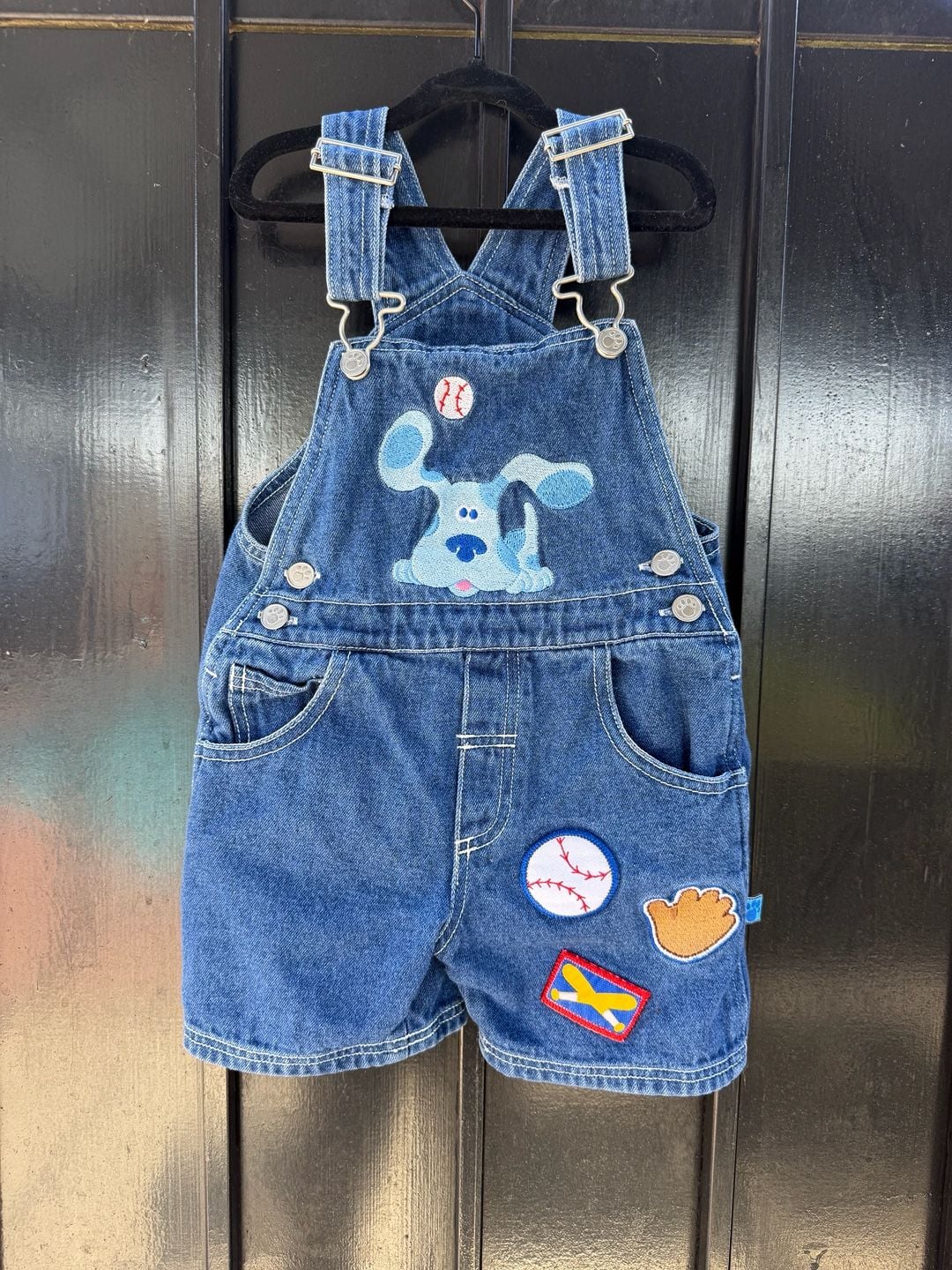 Nickelodeon Blue's Clues Overalls Size 3T Embroidered Denim Bib 2