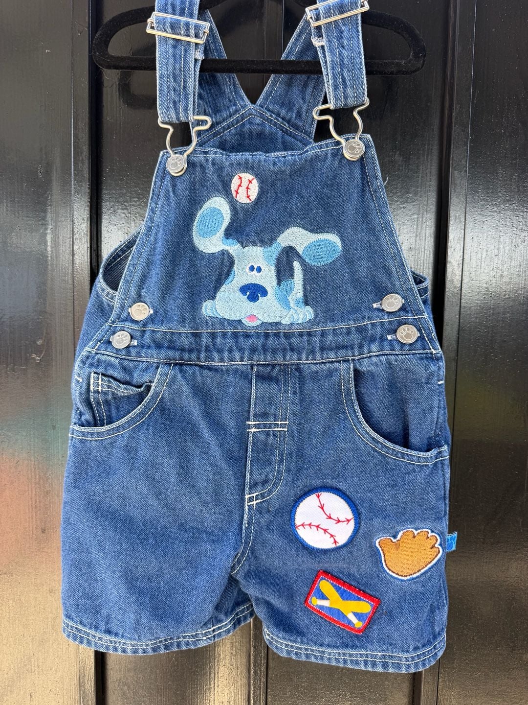 Nickelodeon Blue's Clues Overalls Size 3T Embroidered Denim Bib 3