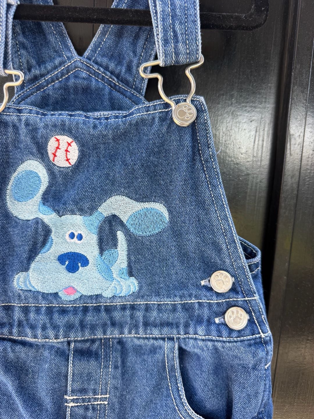 Nickelodeon Blue's Clues Overalls Size 3T Embroidered Denim Bib 4
