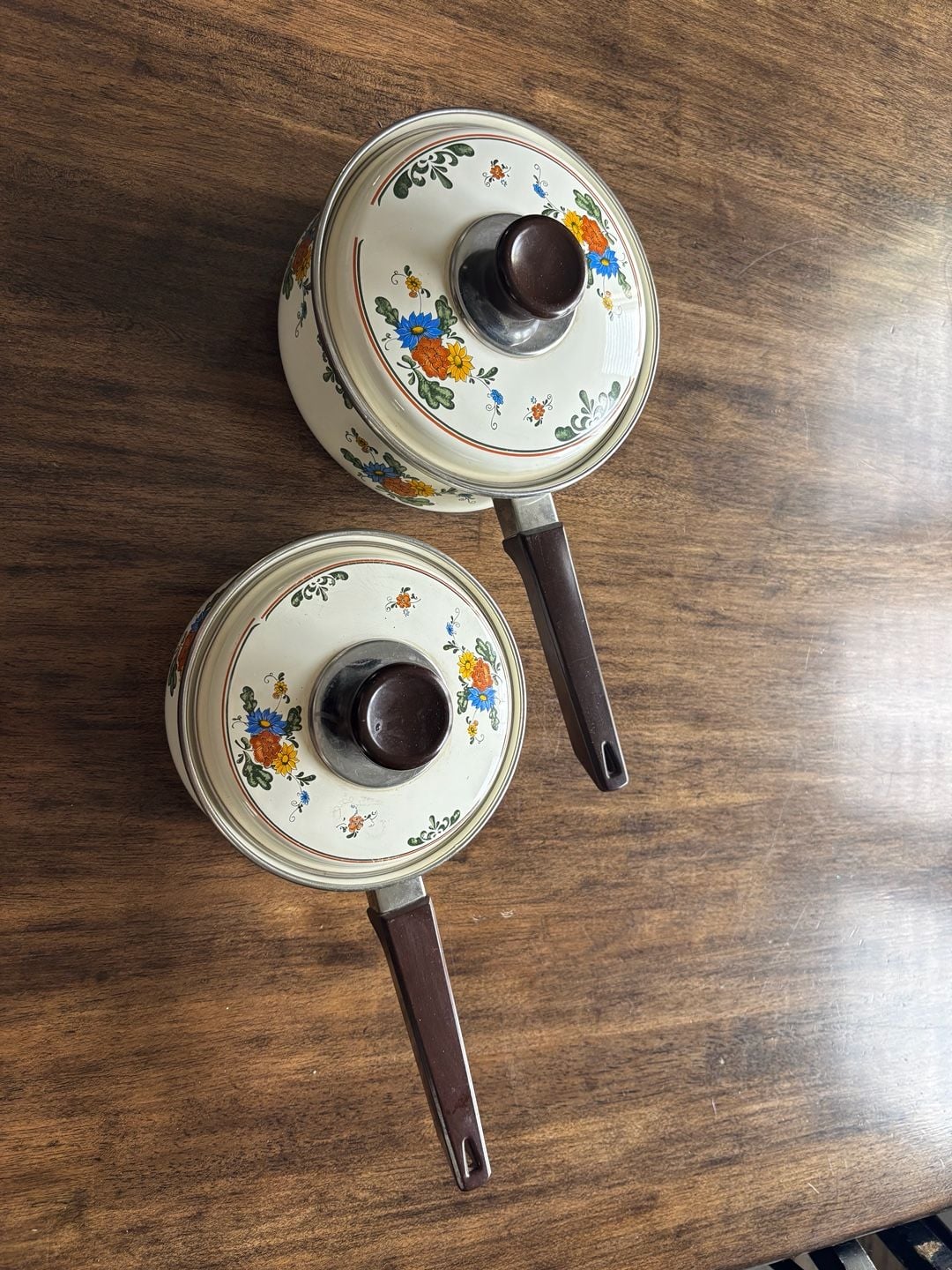 Villeroy & Boch Alt Amsterdam Enamel Floral Cookware Pots Set Of 2 With Lids 1