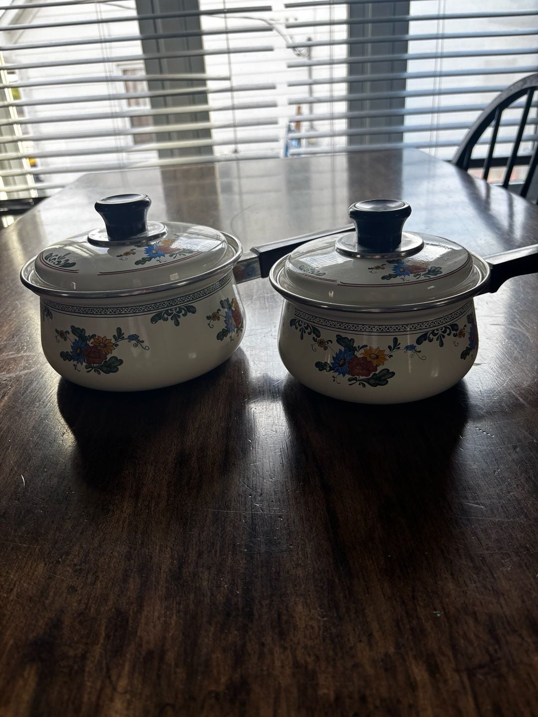 Villeroy & Boch Alt Amsterdam Enamel Floral Cookware Pots Set Of 2 With Lids 7
