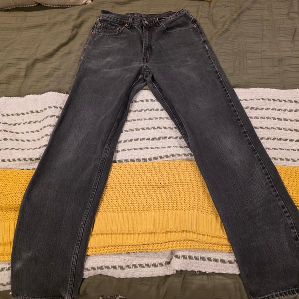 Levi's VINTAGE Levis Jeans Mens 34x36 Black 505 Regular Fit Straight Leg Y2K