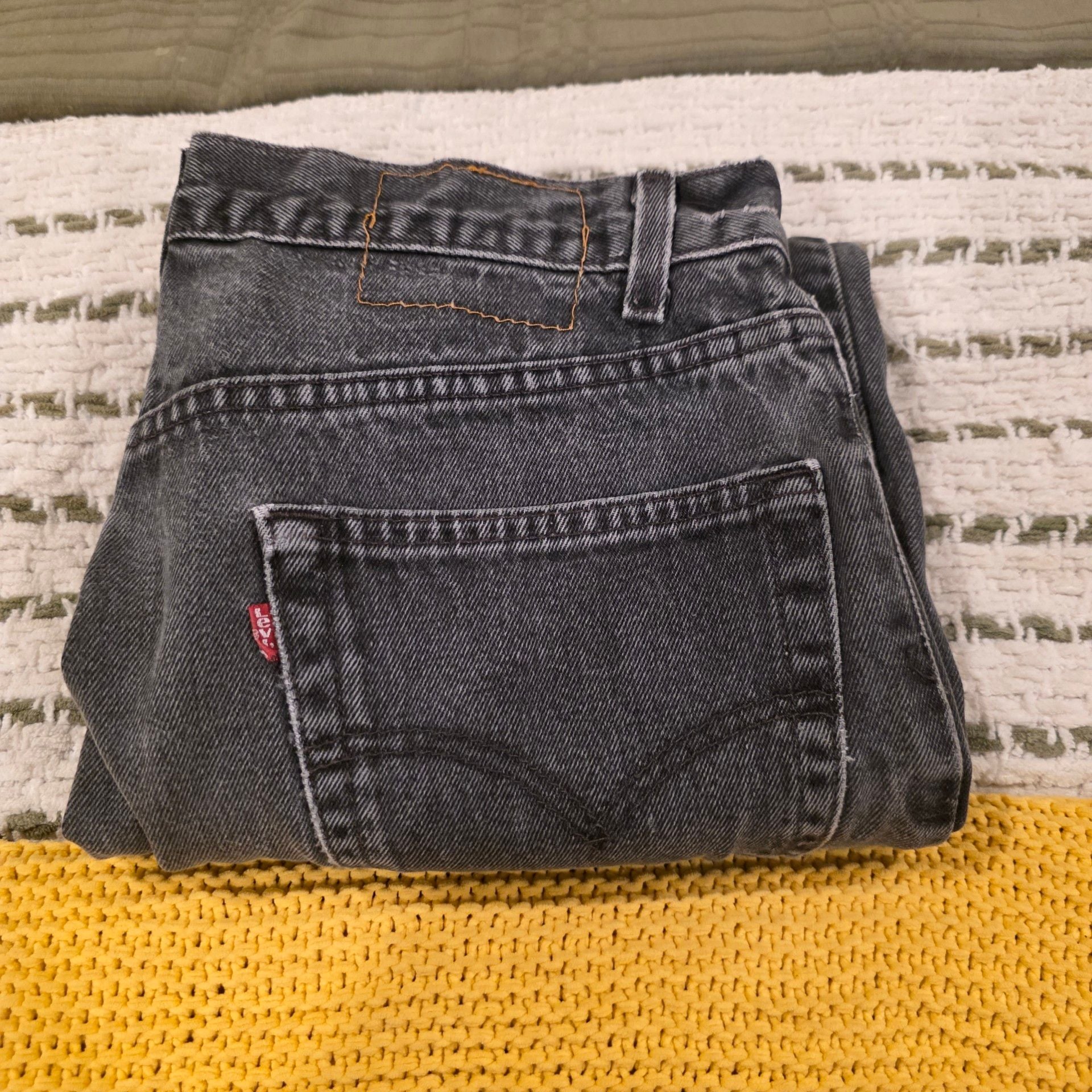 Levi's VINTAGE Levis Jeans Mens 34x36 Black 505 Regular Fit Straight Leg Y2K 5
