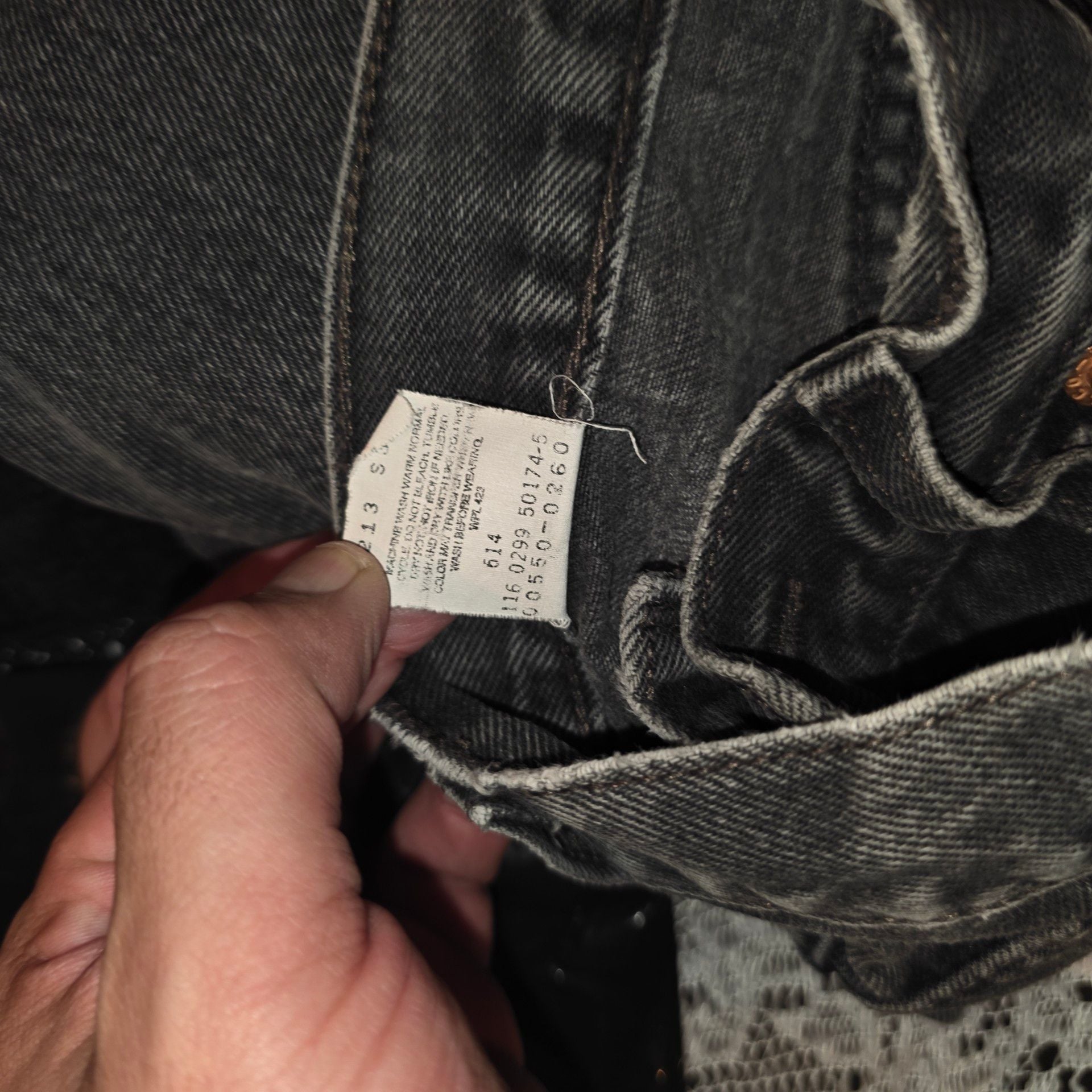 Levi's VINTAGE Levis Jeans Mens 34x36 Black 505 Regular Fit Straight Leg Y2K 6