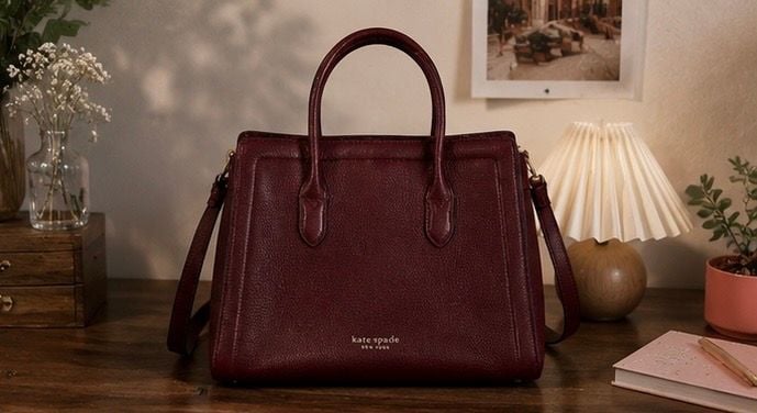 Kate Spade Knott Medium Satchel Autumnal Red Leather 2