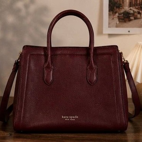 Kate Spade Knott Medium Satchel Autumnal Red Leather