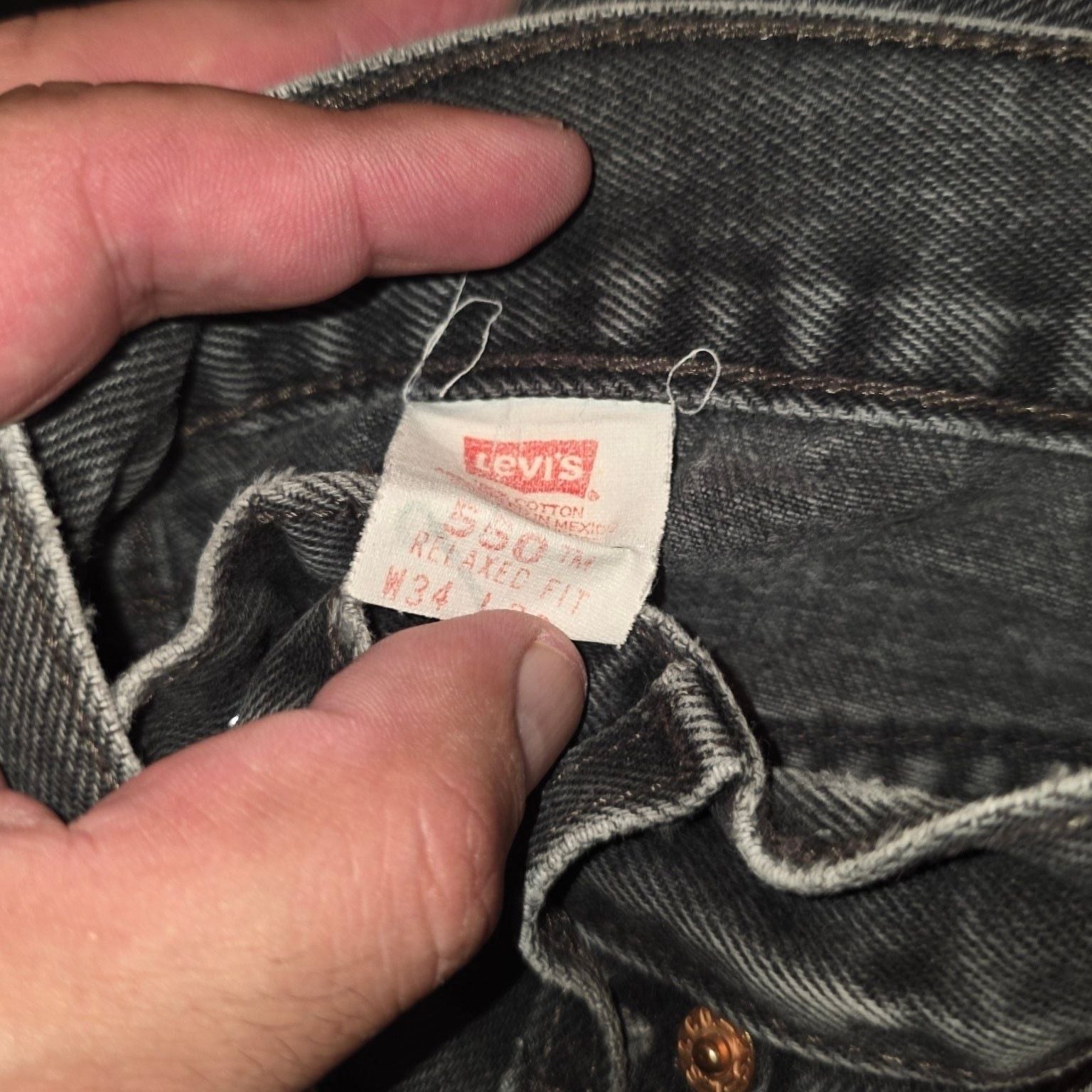 Levi's VINTAGE Levis Jeans Mens 34x36 Black 505 Regular Fit Straight Leg Y2K 7