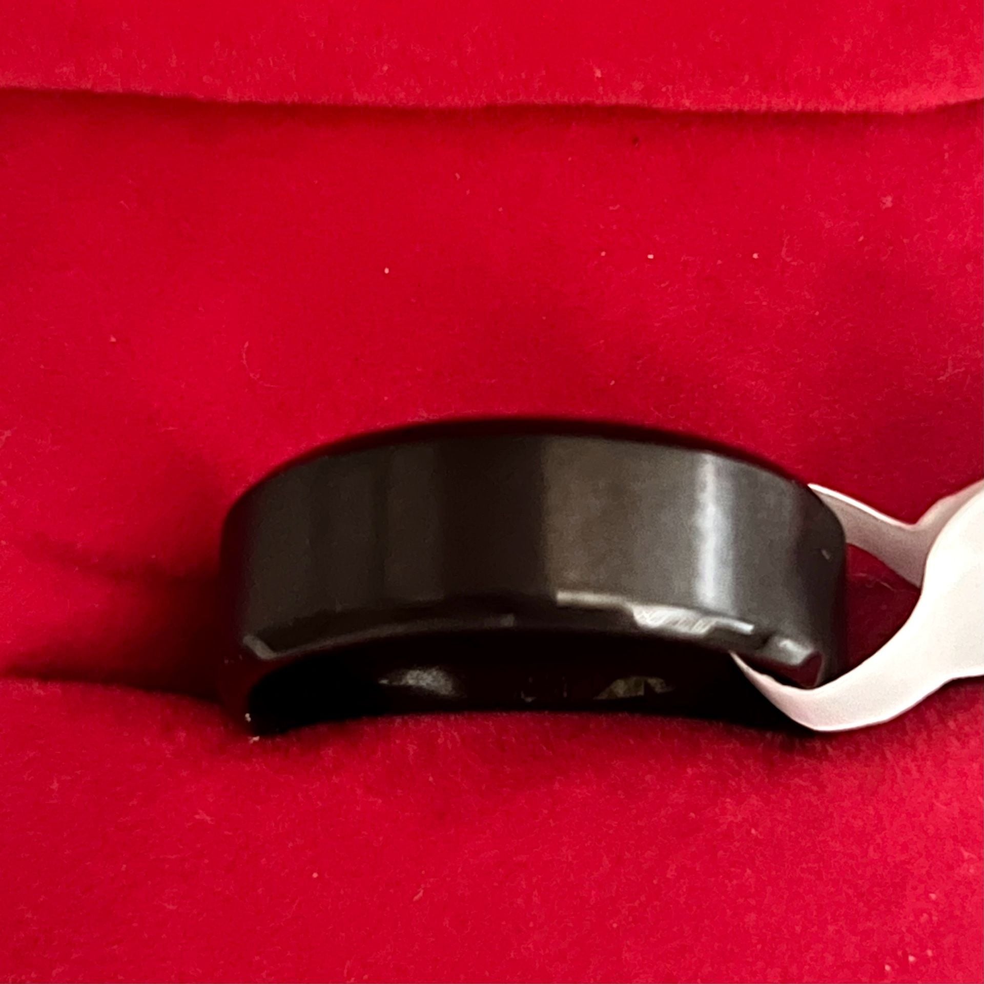Tungsten Carbide Black Wide Band Polished Minimalist 6mm Size 11 4