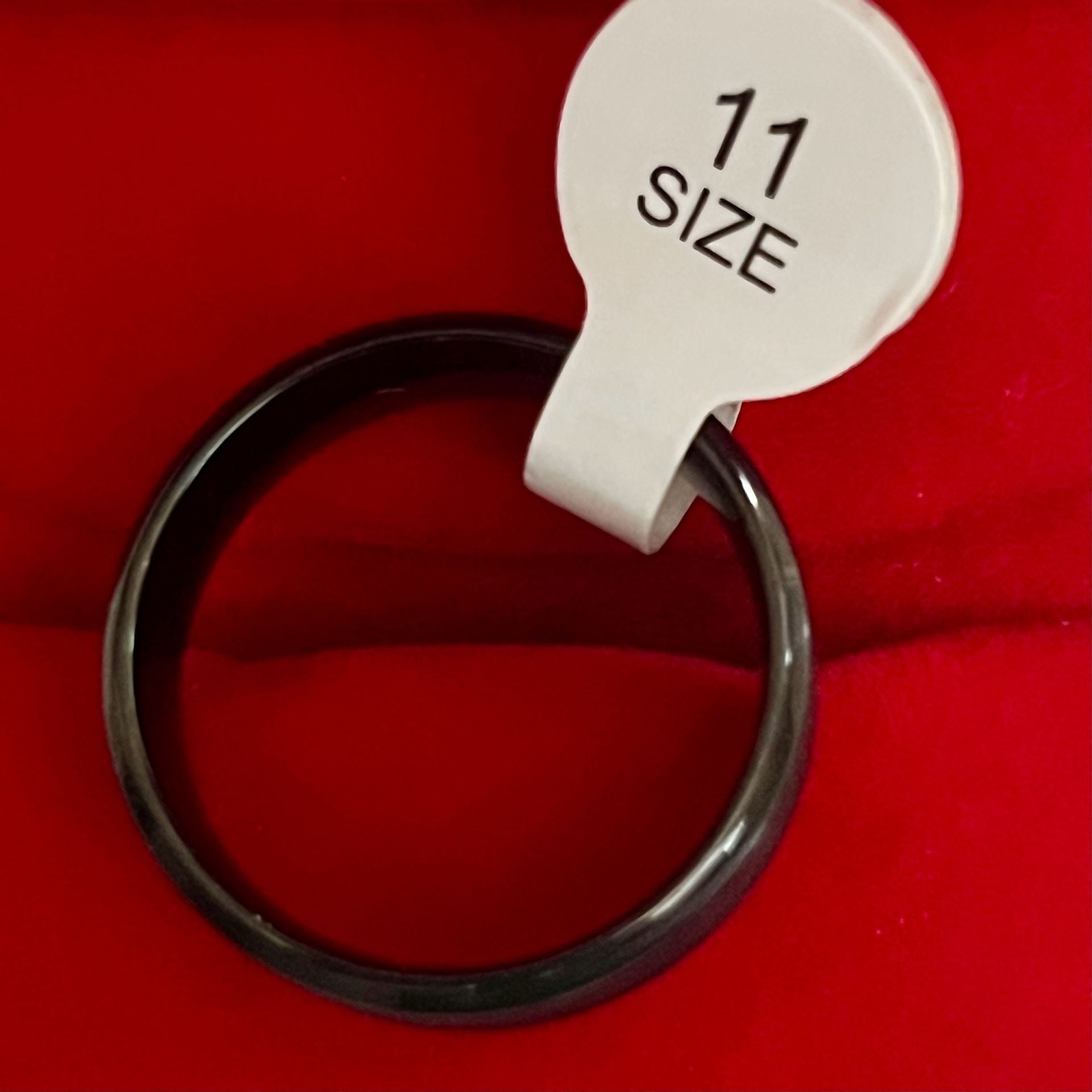 Tungsten Carbide Black Wide Band Polished Minimalist 6mm Size 11 5