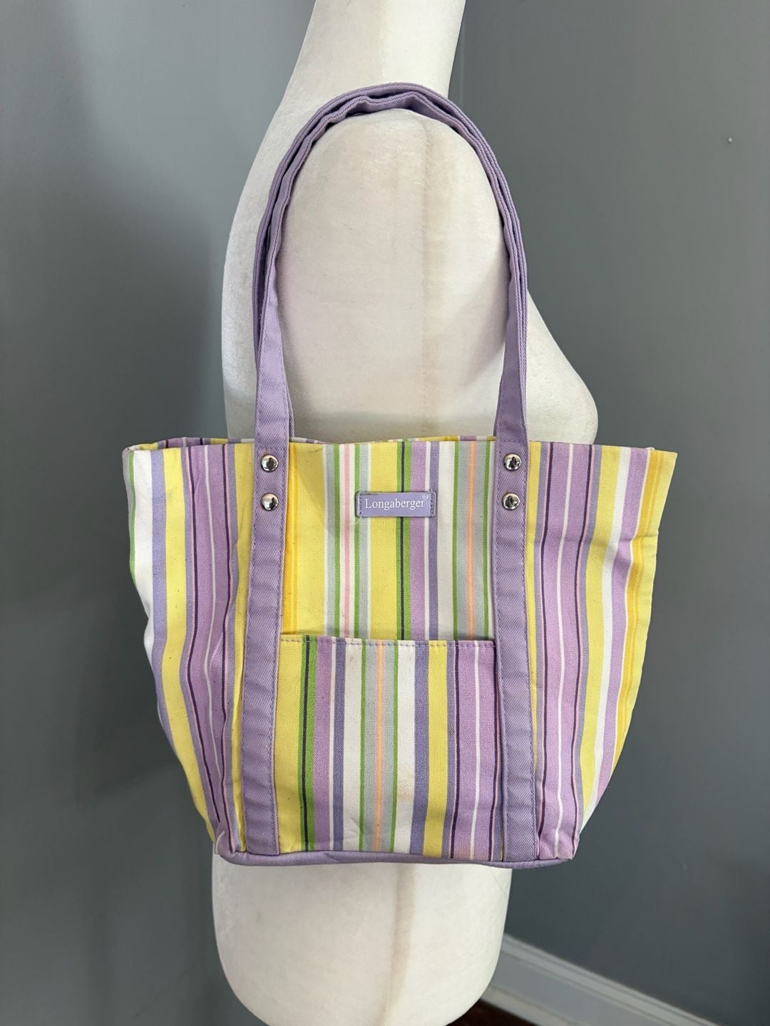 Longaberger Homestead Spring Parade Bow Tote Purse 2