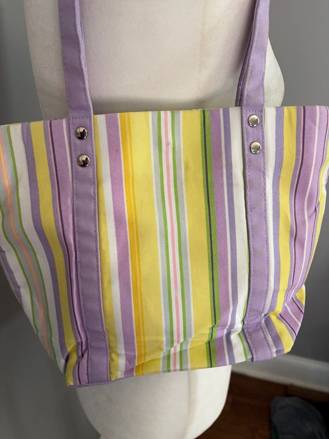 Longaberger Homestead Spring Parade Bow Tote Purse 4
