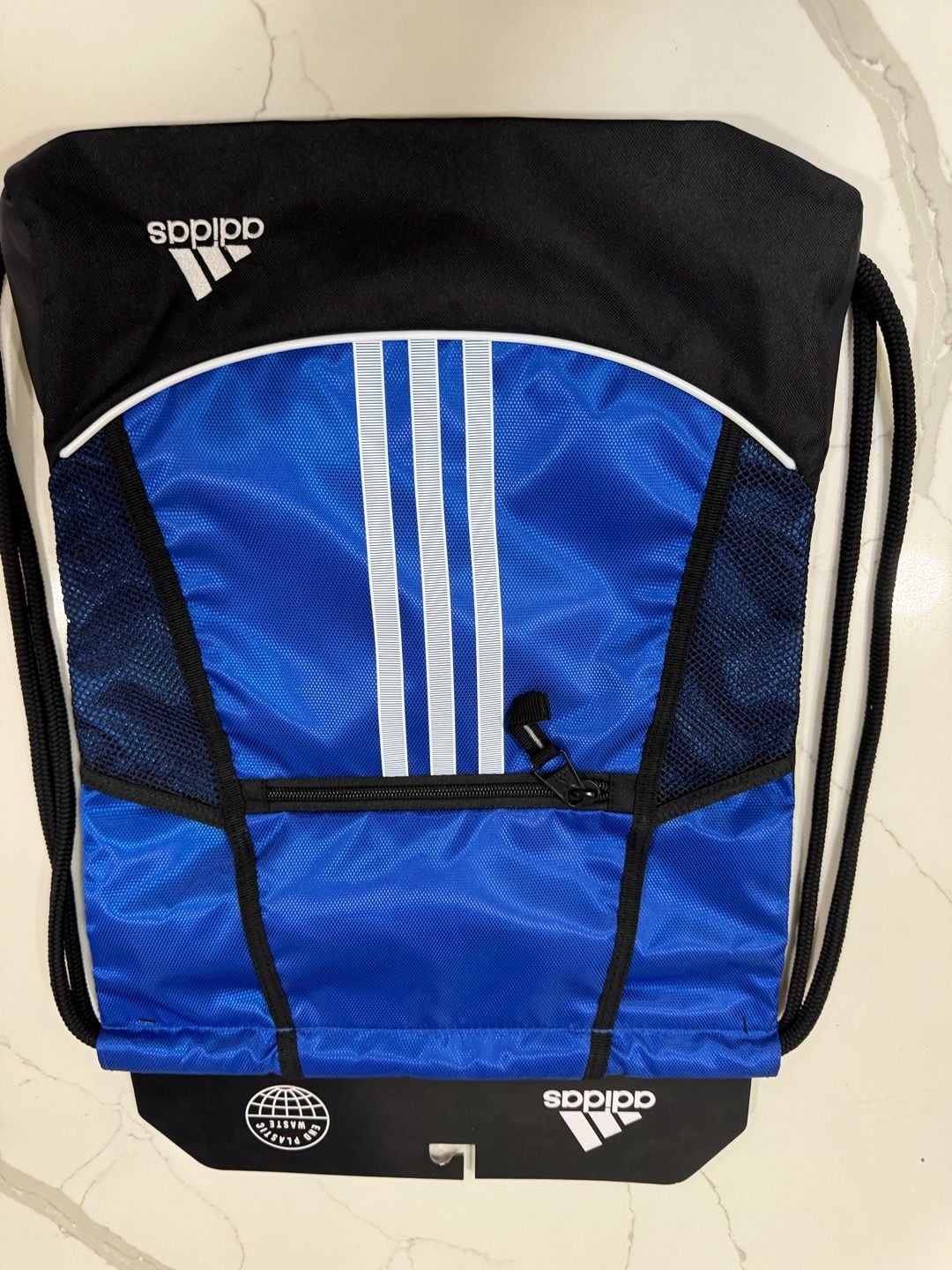 Adidas Alliance II Sackpack Blue Black Drawstring Gym Bag New 2